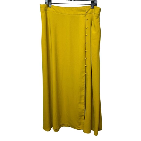 a new day Dresses & Skirts - A New Day Skirt Womens Maxi Long Plus Size XXL Pull On Flare Buttons Yellow Gold